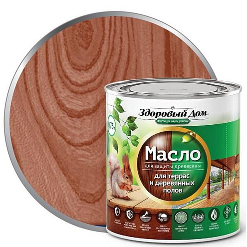 Масло для террас и деревянных полов &quot;Здоровый Дом&quot;, Махагон 0,75л: фотография 1