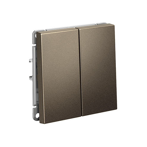 Переключатель 2-клавишный ArtGallery сх.6/2, 10AX  механизм мокко Systeme Electric GAL000665: фотография 1