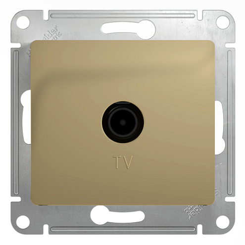 Розетка телевизионная оконечная 1-местная Glossa 1дБ механизм титан Systeme Electric GSL000491: фотография 1