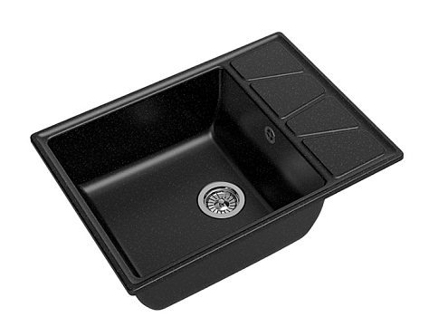 Мойка GRANFEST GF-V--680L чаша+крыло 680х500 мм черный: фотография 1