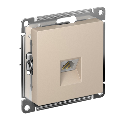 Розетка компьютерная AtlasDesign RJ45 кат.5E механизм песочный Systeme Electric ATN001283: фотография 1