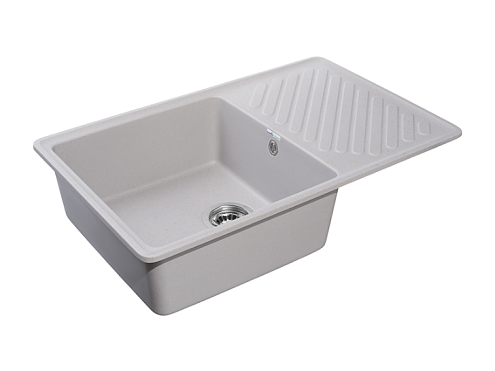 Мойка GRANFEST QUARZ 52 1 чаша+ крыло 760х480 серый без сифона: фотография 1