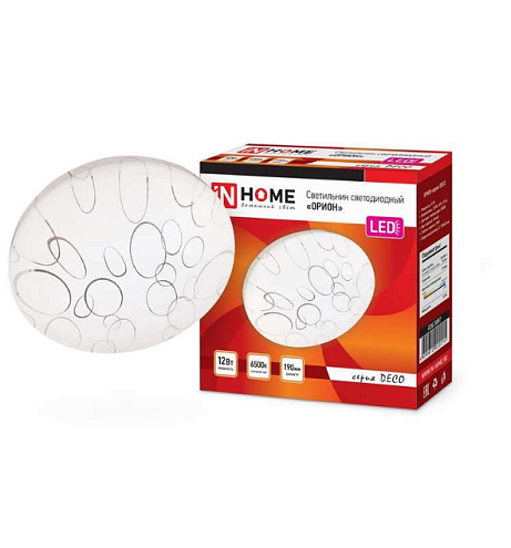 Светильник светодиодный DECO 12Вт 230В 6500К 780лм 190мм ОРИОН IN HOME 4690612022215: фотография 1