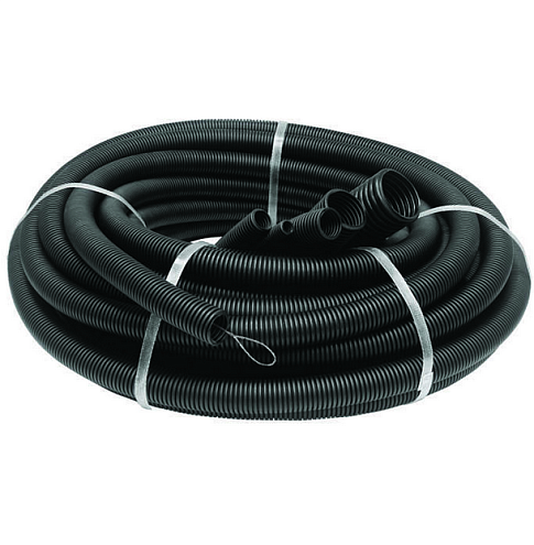 Труба гофрированная ПНД легкая d16мм с протяжкой черный уп.100м Ruvinil 21601: фотография 1