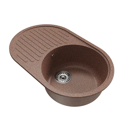 Мойка ML-GM16 овальная с крылом, терракотовая (307), 730х460х180 мм: фотография 1