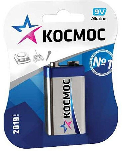 Элемент питания алкалиновый &quot;крона&quot; LR 6LR61 Максимум BP-1 (блист.1шт) Космос: фотография 1