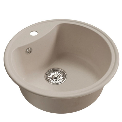 Мойкa ML-GM09 круглая, белая (331), 510 мм глубина чаши 190 мм: фотография 1