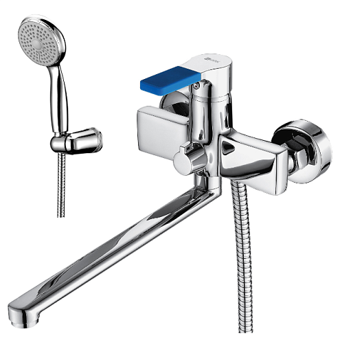 Смеситель Lemark &quot;Аура&quot; LM0651C универсальный с плоским изливом 300мм дивертор с керамическими пластинами хром: фотография 1