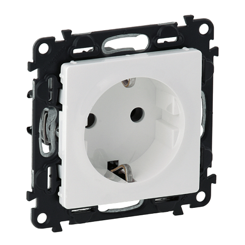 Механизм розетки Valena Life 16А 250В 2К+З с лицевой панелью винтовые зажимы бел. Leg 753424: фотография 1