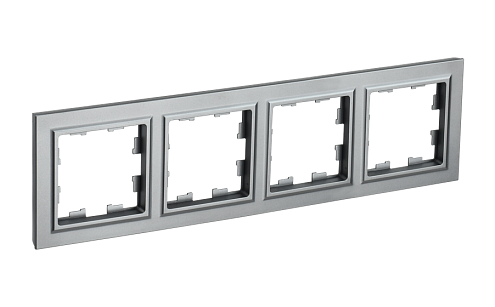 Рамка 4-местная BRITE РУ-4-БрС сталь IEK BR-M42-K46: фотография 1