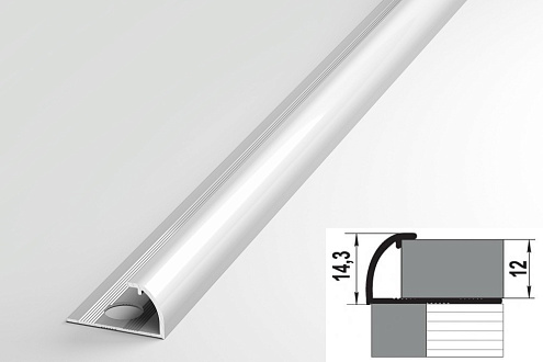 Профиль окантовочный ПК 03-12.2700.001 наружный угол алюминий: фотография 1