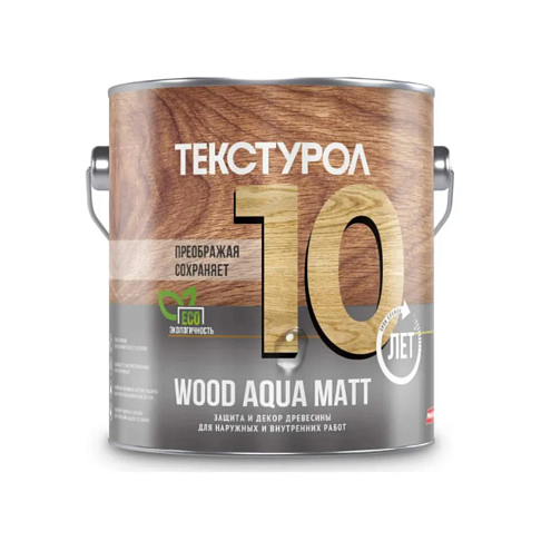 Текстурол WOOD AQUA MATT деревозащитное средсво на водной основе  Белый  2,5л  : фотография 1