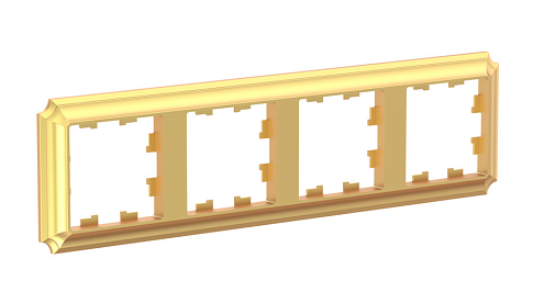 Рамка 4-местная AtlasDesign Antique универсальная золото Systeme Electric ATN101604: фотография 1