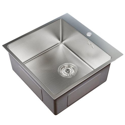 Мойка настольный монтаж 500х500 выпуск 3 1/2"  MIXLINE PRO 200 мм с сифоном, сатин : фотография 1