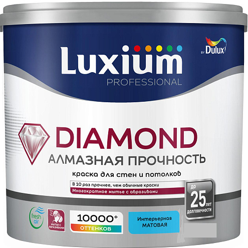 Краска Luxium Professional Diamond Matt Алмазная прочность матовая BC 2,25л: фотография 1