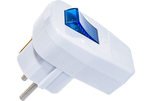 Вилка электрич. с выкл. с заземл. 16А 250В бел. UNIVersal 0056: фотография 1