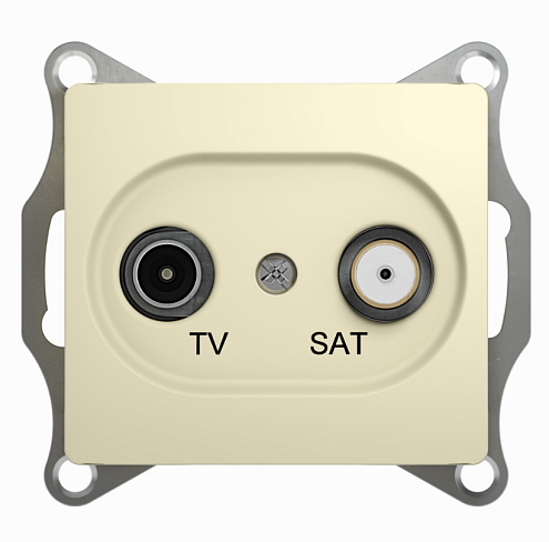 Розетка телевизионная оконечная TV/SAT Glossa 1дБ механизм бежевый Systeme Electric GSL000297: фотография 1