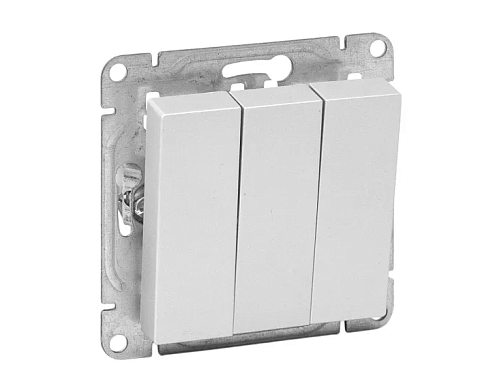 Выключатель трёхклавишный Эпика механизм алюминий EKF UP1-SWA-31: фотография 1