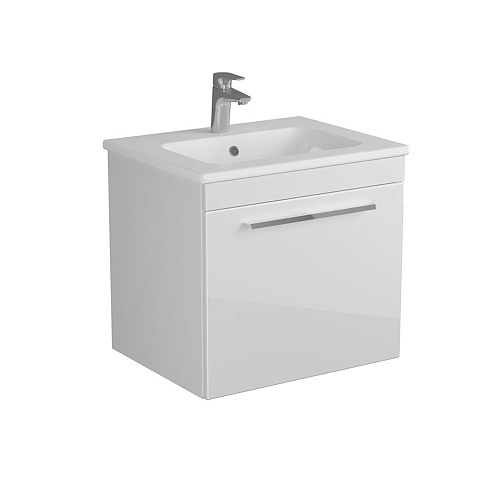 Тумба DIBORG Leonie 60  1+1 ящик белый глянец 77.1233: фотография 1