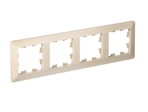 Рамка 4-местная AtlasDesign Air бежевый/дымчатый белый Systeme Electric  ATN220204: фотография 1