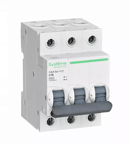 Выключатель автоматический модульный 3п C 16А 4.5кА City9 Set 400В SE C9F34316: фотография 1