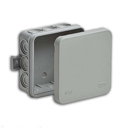 Коробка распределительная ОП 85х85х35мм 12 вводов IP54 сер. Ruvinil 67093: фотография 1