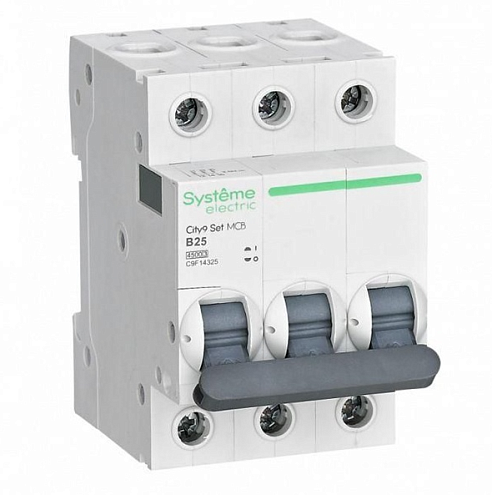 Выключатель автоматический модульный 3п B 25А 4.5кА City9 Set 400В SE C9F14325: фотография 1