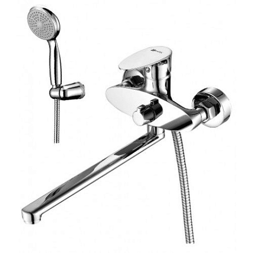 Смеситель LM0251C &quot;Неро&quot;LM0251C &quot;Неро&quot;  универсальный с плоским изливом 300мм  дивертор с керамичическими пластинами хром: фотография 1