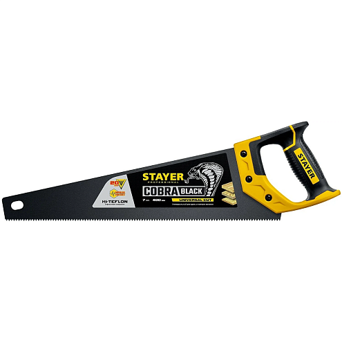 Ножовка &quot;HI-TEFLON&quot; по дереву 400мм, STAYER: фотография 1