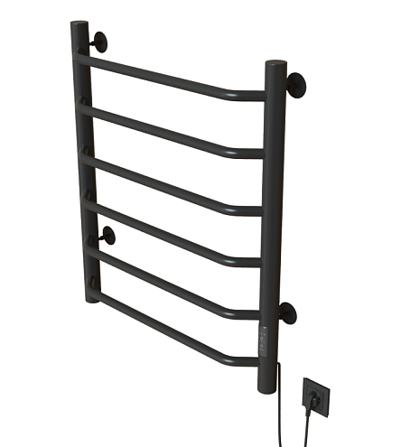Полотенцесушитель Mixline Mira 80х50 таймер, 253 Вт, 6 перекладин, электрический графит: фотография 1