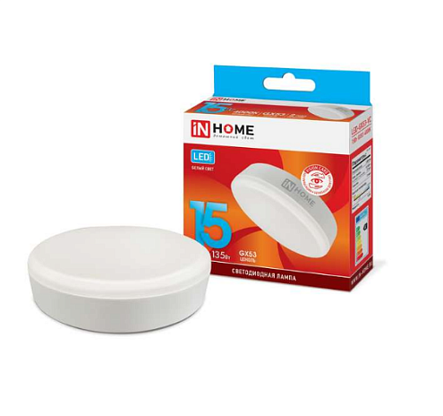 Лампа светодиодная LED-GX53-VC15Вт 4000К нейтр. бел. GX53 1350лм 230В IN HOME 4690612020822: фотография 1