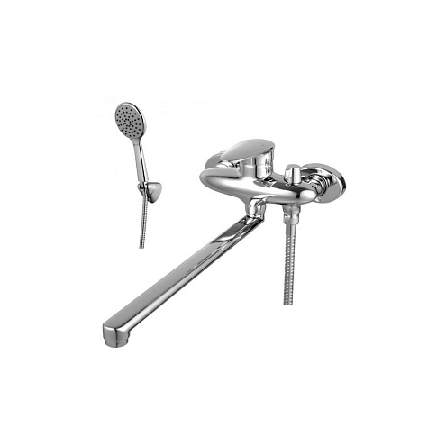 LM4417C &quot;Статус&quot; Смеситель универсальный с плоск. изливом 350мм, боковой дивертор с кер. пласт, с аксесс.: фотография 1