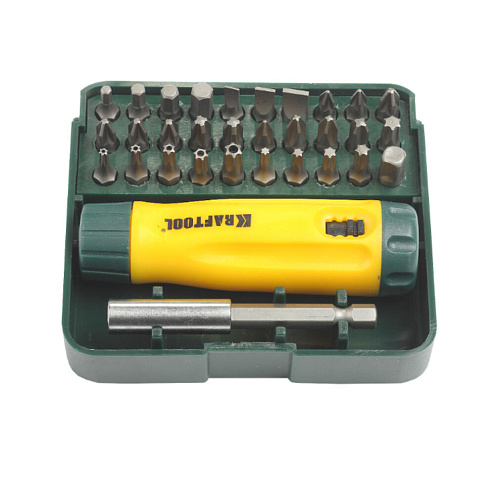 Набор &quot;КOMPAKT&quot;, реверсивная отвертка, мини-бокс, 32 предмета, KRAFTOOL: фотография 1