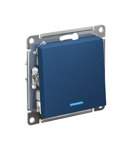 Выключатель 1-клавишный AtlasDesign (сх.1а) 10AX с подсветкой механизм аквамарин Systeme Electric ATN001113: фотография 1