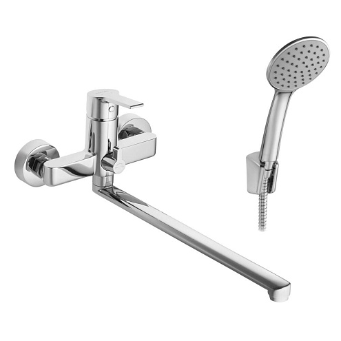 Смеситель Santek Найра для ванны-душа длинный излив, с аксессуарами, хром: фотография 1