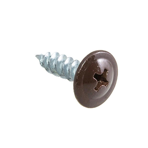 Саморезы для тонких пластин RAL8017 темно-коричневый/цинк 4,2x16, 20шт: фотография 1