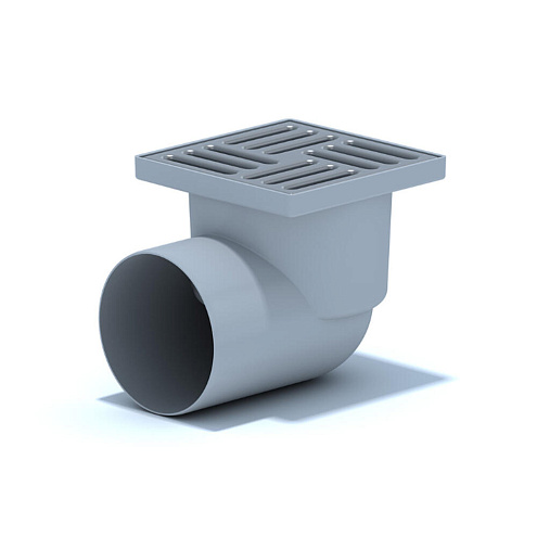 Трап для душа горизонтальный нерегулируемый, с гидрозатвором, с нержавеющей решеткой 150х150мм АНИ Пласт TА1112: фотография 1