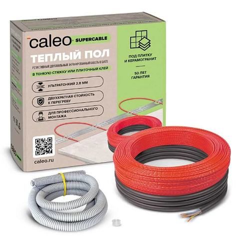 Нагревательная секция для теплого пола CALEO SUPERCABLE 18W 30м, 2.7-4.2 м²: фотография 1