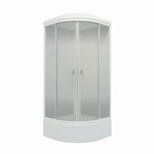 Душевая кабина &quot;Лайт 90х90 В&quot; 1/4 круга, средний поддон, Градиент, Белый, ДН4, сифон D50мм: фотография 1