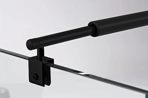 Кронштейн телескопический к душевому ограждению SANTREK AQUA Тour Matt Black 700-1200 круглый: фотография 1