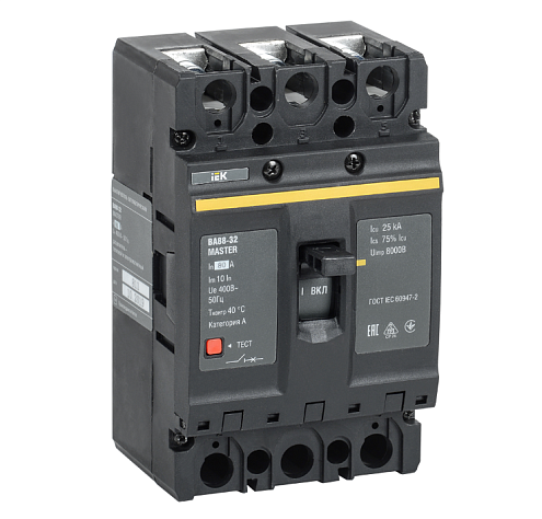 Выключатель автоматический 3п 80А 25кА ВА88-32 MASTER IEK SVA10-3-0080-02: фотография 1