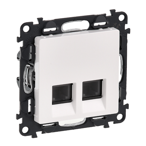 Механизм розетки телеф. 2-м Valena Life RJ11 с лицевой панелью бел. Leg 753139: фотография 1