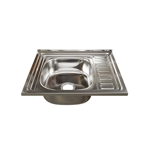 Мойка 500х600 левый выпуск 3 1/2&quot; MIXLINE 160 мм с сифоном: фотография 1