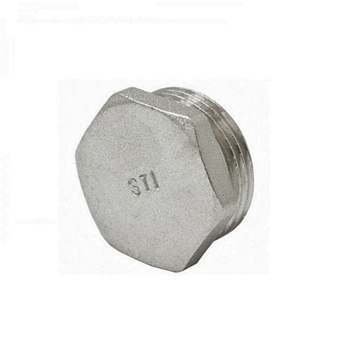 Заглушка латунная 1" НР никелированная STI: фотография 1