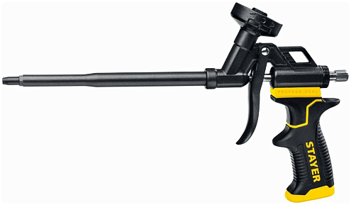 Пистолет ддля монтажной пены &quot;BlackPRO&quot;, 2-х камерный ствол, полное тефлоновое покрытие, STAYER: фотография 1