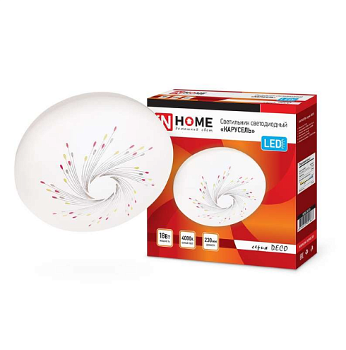 Светильник светодиодный DECO 18Вт 230В 4000К 1170лм 230мм КАРУСЕЛЬ IN HOME 4690612021867: фотография 1