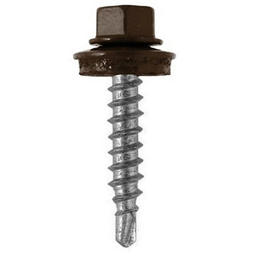 Саморезы кровельные с буром темно-коричневые  4,8х35 мм: фотография 1