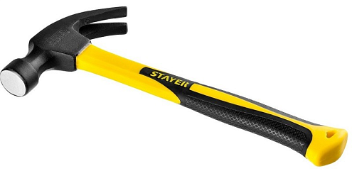 Молоток-гвоздодер &quot;PROFI&quot;, кованый, с фибергласовой ручкой, 680г, STAYER: фотография 1