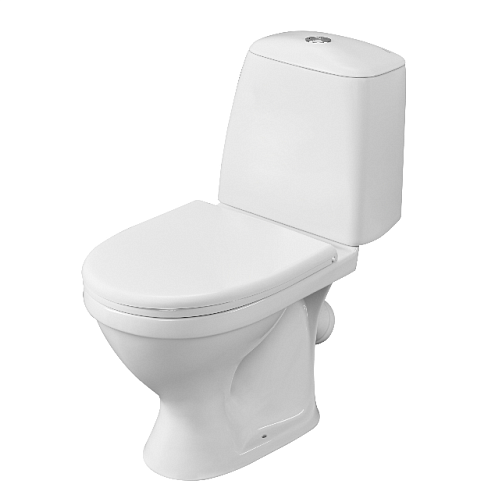 Унитаз-компакт Santeri  Соната арматура+сиденье, белый, антивсплеск, косой выпуск: фотография 1