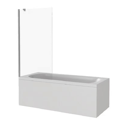 Шторка для ванны SANTREK AQUA Slim FG- 700-C-Chrome неподвижная 700х1400, с кронштейном, стекло прозрачное 5мм, профиль Хром: фотография 1